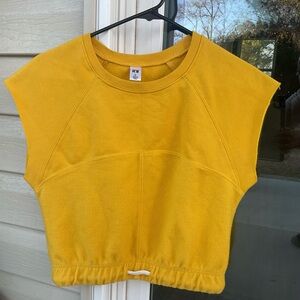 It’s Yellow Crop Sweatshirt Top – Size S – Cotton Blend